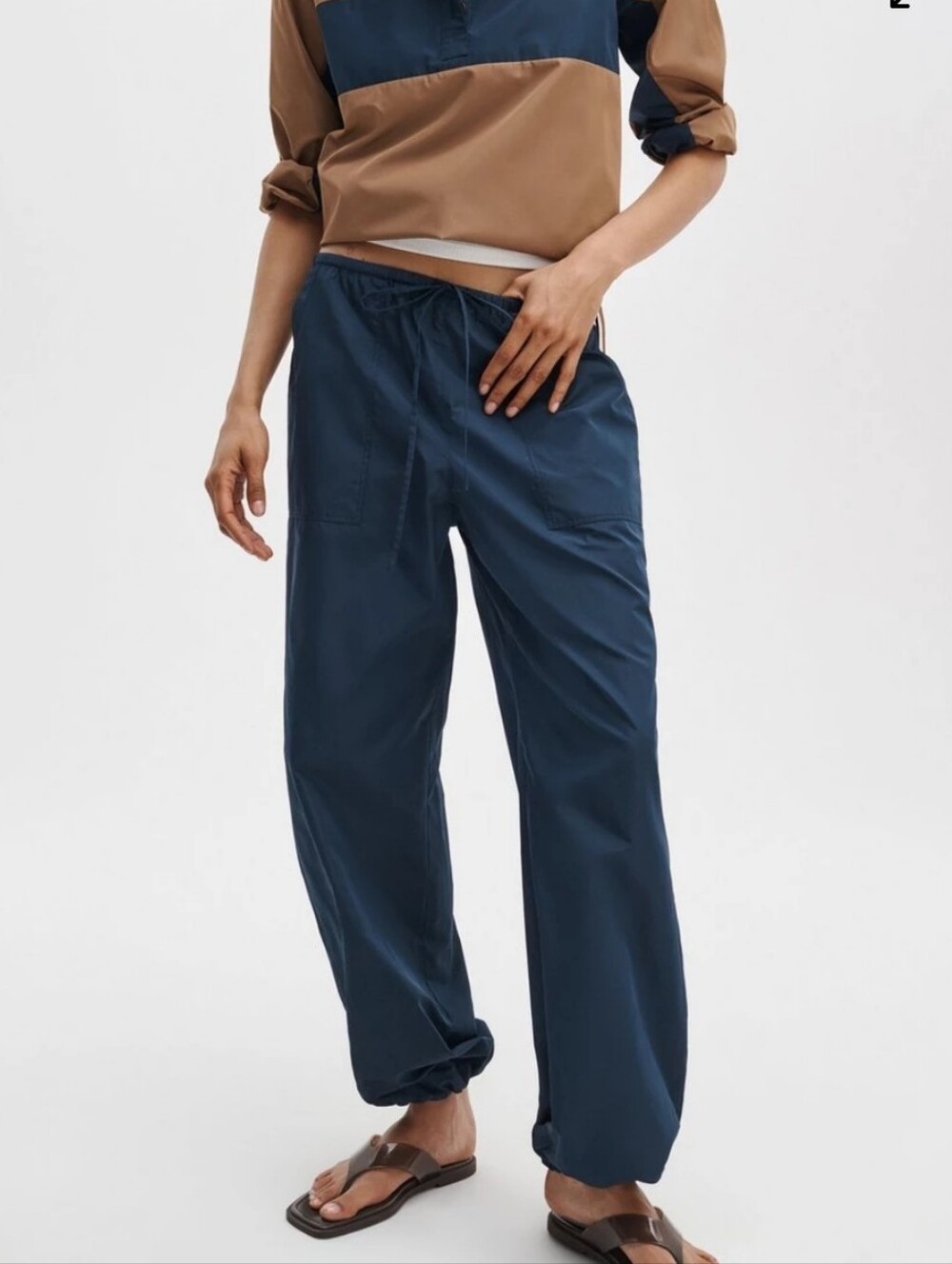 rag & bone Claire Taffeta Women's Black Cargo Pants Elastic Waist & Leg Sz Large